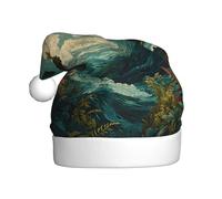 YYHHAOFA Waves hitting the forest Picture Christmas Hat for Adult for men and women clothing headband for festive occasions
