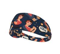 YYHHAOFA we can do it Pattern Sports Headband for Women Sweat Proof Bandeau Summer Elastic Band