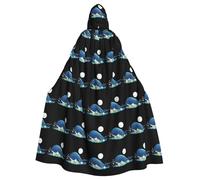 YYHHAOFA Whale In The Sea Of â€‹â€‹flowers Pattern Halloween Adult Hooded Cape Men'S And Women'S Clothing Mantle Role-Playing
