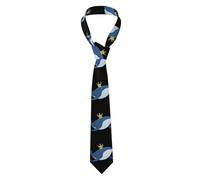 YYHHAOFA Whale Prince in the Ocean Picture Men's tie classic style suit cravat suitable for holidays and work