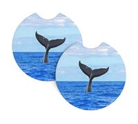 YYHHAOFA Whale Tail Prints Car Cup Coasters 2-Pack - High-Grade Drink Layers: Protect Your Ride & Simplify Life!