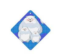 YYHHAOFA White Bear Family Prints Square Car Air Fresheners Cards Set of 6 Pieces : Hanging Scented Cards for bedroom Bathroom Car Interior Decor