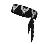 YYHHAOFA White cat with wings Printed Sports headscarf, sweat absorbing and breathable, motion headband, double-sided kerchief