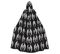 YYHHAOFA White Feather Phoenix Pattern Halloween Adult Hooded Cape Men'S And Women'S Clothing Mantle Role-Playing