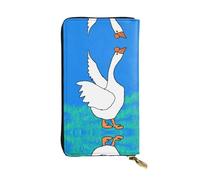 YYHHAOFA White Goose Spread its Wings Prints Leather Long Clutch Wallet : Comfortable, Lightweight,Fashion, Durable 7.48 x 4.13 in