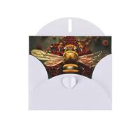 YYHHAOFA White Greeting Card bee honeybee Picture for Christmas, Children's Birthday, Valentine's Day, and Party Invitation