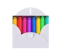 YYHHAOFA White Greeting Card colored crayons Picture 4x6in for Christmas, children's birthdays, Valentine's Day, wedding anniversaries, and party invitations