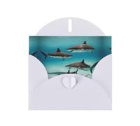 YYHHAOFA White Greeting Card fish in the deep sea Picture for Christmas, Children's Birthday, Valentine's Day, and Party Invitation