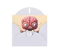 YYHHAOFA White Greeting Card Human Brain Picture for Christmas, Children's Birthday, Valentine's Day, and Party Invitation
