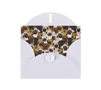 YYHHAOFA White Greeting Card Imagen De Pug Picture 4x6in for Christmas, children's birthdays, Valentine's Day, wedding anniversaries, and party invitations
