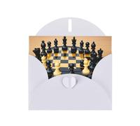 YYHHAOFA White Greeting Card International chess Picture for Christmas, Children's Birthday, Valentine's Day, and Party Invitation