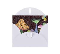 YYHHAOFA White Greeting Card Mushroom Picture 4x6in for Christmas, children's birthdays, Valentine's Day, wedding anniversaries, and party invitations