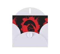 YYHHAOFA White Greeting Card Spartan Warrior Helmet Picture 4x6in for Christmas, children's birthdays, Valentine's Day, wedding anniversaries, and party invitations