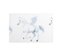 YYHHAOFA White Horse with Wings Prints Placemats Set of 6 12x18in - Create Cozy Table Settings for Everyday Moments & Special Gatherings
