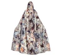 YYHHAOFA White Lilacs Pattern Halloween Adult Hooded Cape Men'S And Women'S Clothing Mantle Role-Playing