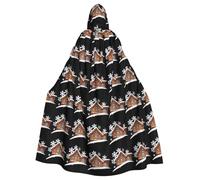 YYHHAOFA White Snowflakes Are Falling On The Eaves Pattern Halloween Adult Hooded Cape Men'S And Women'S Clothing Mantle Role-Playing