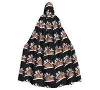 YYHHAOFA White Snowflakes Are Falling On The Eaves Pattern Halloween Adult Hooded Cape Men'S And Women'S Clothing Mantle Role-Playing