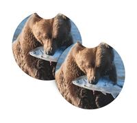 YYHHAOFA Wild Animal Hunting Fish Prints Car Cup Coasters 2-Pack - Stylish Drink Protectors: Keep Your Ride Clean & Fresh!