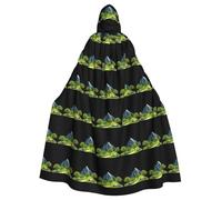 YYHHAOFA Wild Fruit Trees On The Mountain Pattern Halloween Adult Hooded Cape Men'S And Women'S Clothing Mantle Role-Playing