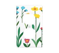 YYHHAOFA Wild Meadow Flowers Printed Double Socket Wall Panel Decorative is Durable and Suitable for Socket Light Switch Accessories 4.5x2.76in