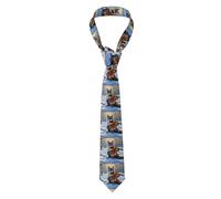 YYHHAOFA Wild Wolf Talks about Guitar Picture Men's Necktie for Business, Daily Wear, Work, Birthdays, Weddings, Parties, Banquets Easy Care 57X3.1 In