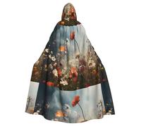 YYHHAOFA Wildflowers bloom Printed Adult Hooded Cloak is a super large, comfortable, and durable Halloween hooded poncho