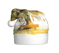 YYHHAOFA Wind chimes on the tree Pattern Christmas Hat for Adult Making It a Fun and Durable Gift for Men and Women