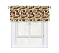YYHHAOFA Witch Hat Prints Cozy Kitchen Window Layer - 54x18 Inch Peach Skin Valance for a Brighter Home
