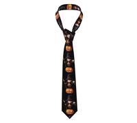 YYHHAOFA Witch holding a magic wand Picture Men's tie classic style suit cravat suitable for holidays and work