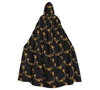 YYHHAOFA Withered Flowers And Leaves Pattern Halloween Adult Hooded Cape Men'S And Women'S Clothing Mantle Role-Playing