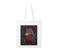 YYHHAOFA Wolf among the red roses Prints Woman Canvas Tote Bag Strong and durable for traveling, shopping, Daily One Size