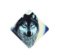 YYHHAOFA wolf under moon Prints Square Car Air Fresheners Cards Set of 6 Pieces : Hanging Scented Cards for bedroom Bathroom Car Interior Decor