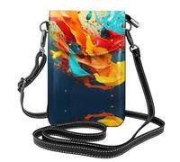 YYHHAOFA women Small Cell Phone Purse Abstract Paint Splashes Prints : Multifunction,Soft, durable,Convenient for daily use and travel Black