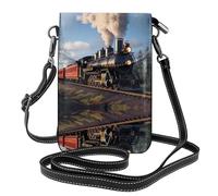 YYHHAOFA women Small Cell Phone Purse Steam Locomotive Train Prints : Multifunction,Soft, durable,Convenient for daily use and travel Black