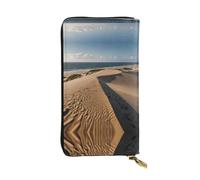 YYHHAOFA Women's Long Leather Wallet with Zipper Coin Pocket | for Cards Cash Checkbook, Soft Durable Organizer Gift for Ladies Girls Sand Dunes On The Coast Pattern