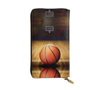 YYHHAOFA Women's Long Leather Wallet with Zipper Coin Pocket | for Cards Cash Checkbook, Soft Durable Organizer Gift for Ladies Girls Basketball Arena Pattern