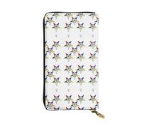YYHHAOFA Women's Long Leather Wallet with Zipper Coin Pocket | for Cards Cash Checkbook, Soft Durable Organizer Gift for Ladies Girls Stars Eastern Stars Pattern