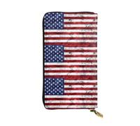 YYHHAOFA Women's Long Leather Wallet with Zipper Coin Pocket | Large Capacity Clutch for Cards Cash Checkbook for Ladies Girls American Flag Independence Fourth of July Prints