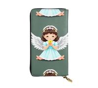YYHHAOFA Women's Long Leather Wallet with Zipper Coin Pocket | Large Capacity Clutch for Cards Cash Checkbook Phone, Soft Durable Fashion Gift for Ladies Girls Cute little angel Picture