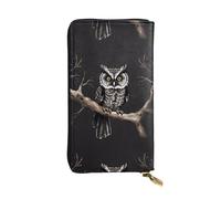 YYHHAOFA Women's Long Leather Wallet with Zipper Coin Pocket | Large Capacity Clutch for Cards Cash Checkbook Phone, Soft Durable Fashion Gift for Ladies Girls Late Night Owl Picture