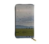 YYHHAOFA Women's Long Leather Wallet with Zipper Coin Pocket | Large Capacity Clutch for Cards Cash Checkbook for Ladies Girls Migratory Birds Fly South Prints