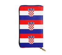 YYHHAOFA Women's Long Leather Wallet with Zipper Coin Pocket | Large Capacity Clutch for Cards Cash Checkbook, Soft Durable Fashion Gift for Ladies Girls Republic of Croatia flag Prints
