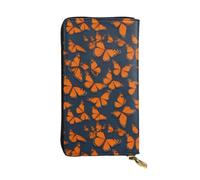 YYHHAOFA Women's Long Leather Wallet with Zipper Coin Pocket | Large Capacity Clutch for Cards Cash Checkbook for Ladies Girls A Swarm Of Orange Butterflies Prints