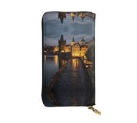YYHHAOFA Women's Long Leather Wallet with Zipper Coin Pocket | Large Capacity Clutch for Cards Cash Checkbook for Ladies Girls Charles Bridge Prints
