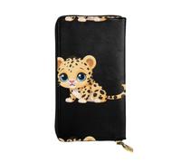 YYHHAOFA Women's Long Leather Wallet with Zipper Coin Pocket | Large Capacity Clutch for Cards Cash Checkbook for Ladies Girls Poor Little Leopard Prints