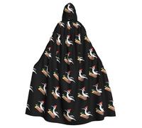 YYHHAOFA Woodpecker Looking For Food Pattern Halloween Adult Hooded Cape Men'S And Women'S Clothing Mantle Role-Playing