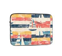 YYHHAOFA Words Stripes Yacht Picture Portable Laptop Sleeve Case - Shockproof Portable Laptop Sleeve Bag 17 inch for Men and Women Business Travel, Office Daily Use
