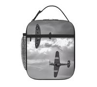 YYHHAOFA World War 2 Aircraft Airplane Prints Portable Handheld Insulated Lunch Bag Suitable for Students to Work and Travel