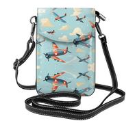 YYHHAOFA world war aircraft Pattern Ladies' mobile phone with leather foreskin, crossbody flip cover, small adjustable shoulder strap