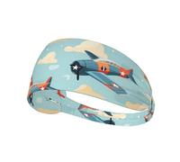YYHHAOFA World war Aircraft Pattern Sports Headband for Women Sweat Proof Bandeau Summer Elastic Band